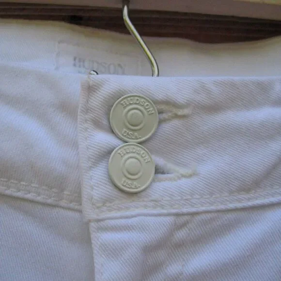 Hudson White Beth Baby Boot Cut Mid Rise Jeans 29 X 34 - Picture 8 of 13